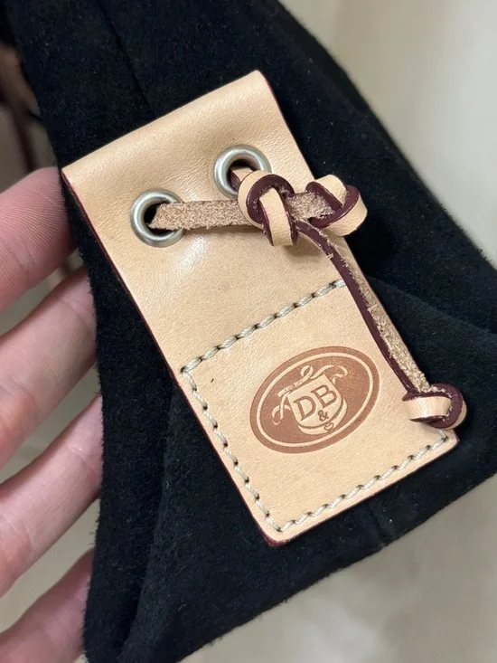 VTG 90s Dooney & Bourke Black Suede Leather Tote Bag Y2K Shoulder Purse - Picture 7 of 9